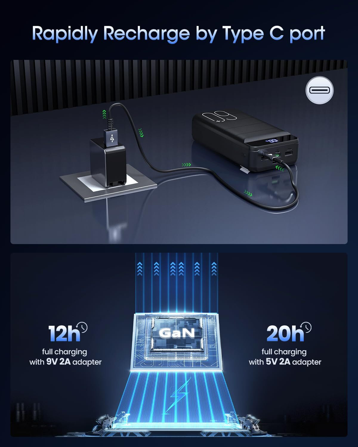 Portable Charger 60000Mah Power Bank - 22.5W Fast Charging External Battery P...