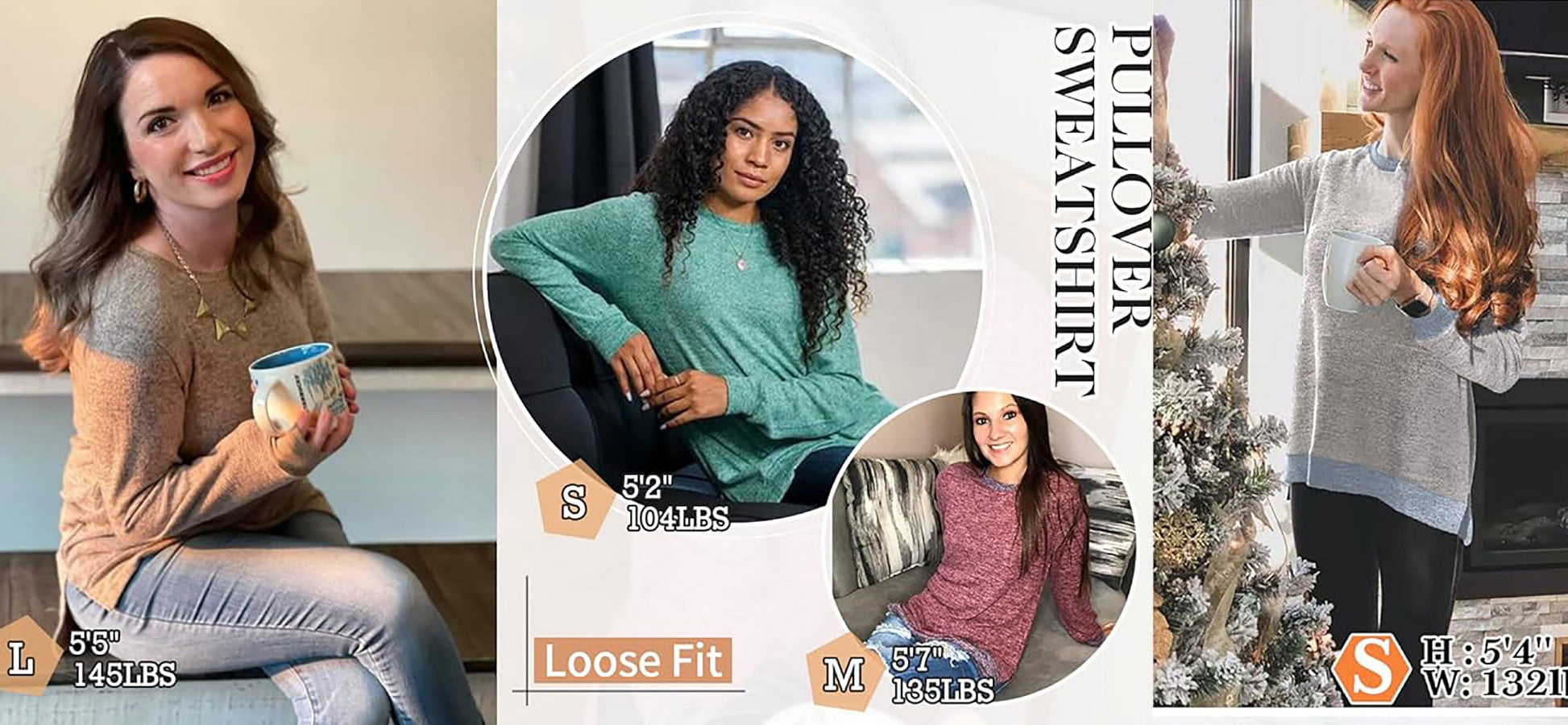 Stylish Color Block Long Sleeve Sweatshirt for Women - Side Split Tunic Top