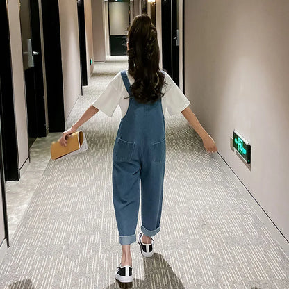 Summer Children'S Clothing 2021 Spring Autumn Overalls New Korean Big Kids Fashion Style Bib Pants Trendy Girls Jeans Bib Pants
