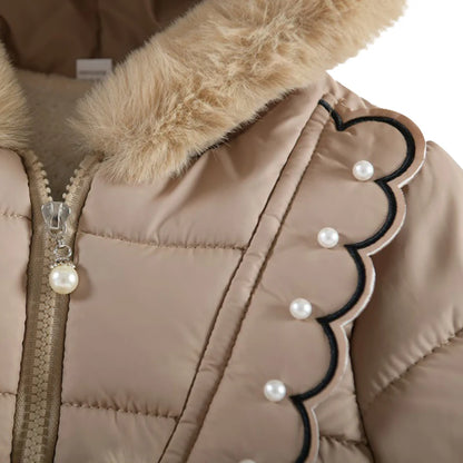 Children's Winter Clothing For Girls 1 to 6 Years Old Cashmere Thickened Fashion Cotton-Padded Jacket Kids Long Sleeve Outfits