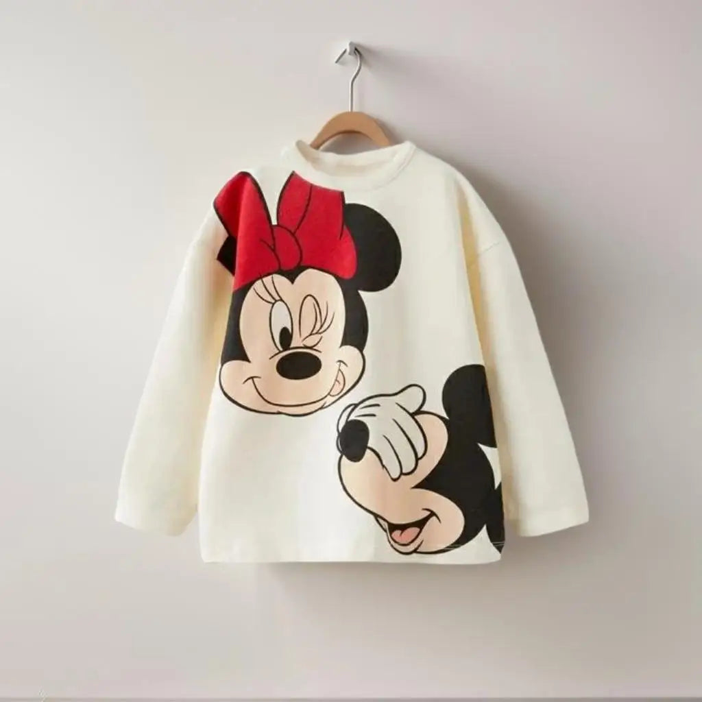 Girls Children Cartoon T-shirt Casual Sports Round Neck Pullover Shirt Cute Printed Tees New Soft Tops Spring And Autumn Costume