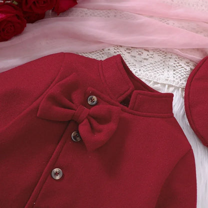Children's Clothing sets For Kids Girls Red Bow Top & Skirt Autumn & Winter Outfit Daily Casual Girl's Suit 2-7 years old