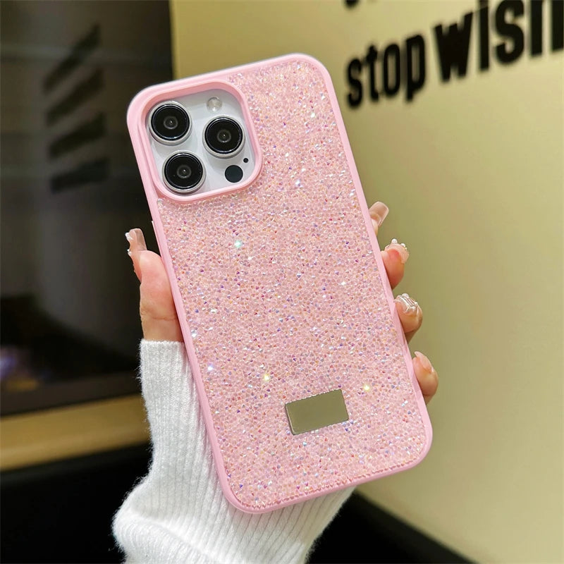 Luxury Shiny Diamond Phone Case For iPhone 17 16 15 14 Pro Max Plus 17Air 16E 13 12 11 Star Diamond Soft Rubber Protective Cover