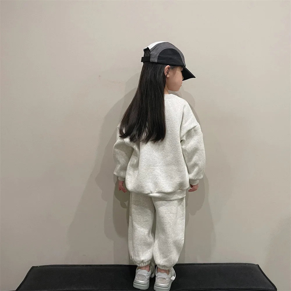 Girls' set, new autumn style, letter embroidery sports sweater + fashionable pants, 2-piece set