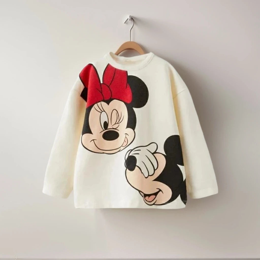 Girls Children Cartoon T-shirt Casual Sports Round Neck Pullover Shirt Cute Printed Tees New Soft Tops Spring And Autumn Costume