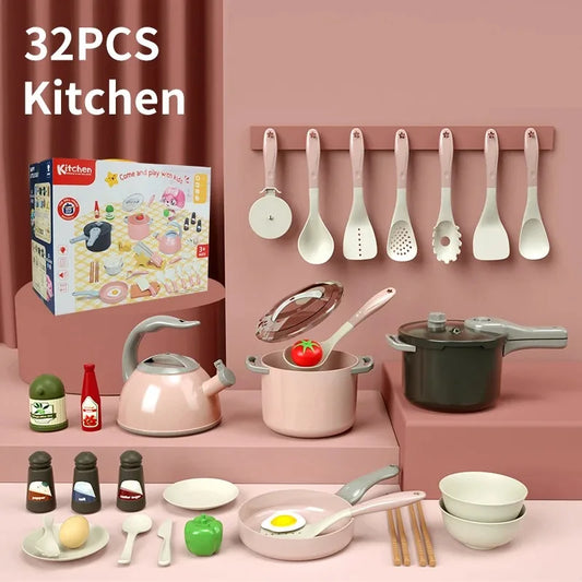 Kids Play Kitchen Set Pretend Play Cooking Toys Set Kitchen Toy Playset For Toddlers Pots And Pans  Role Playing Toys Gift