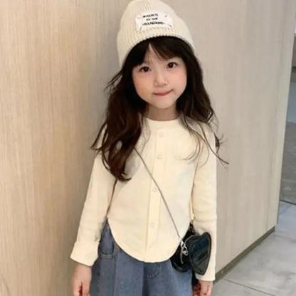Kids Clothes  Autumn Girls Sets Girls Baby Clothes Korean Style Bottoming Shirts Casual Jeans Girls Wide Leg Pants Girls Tops