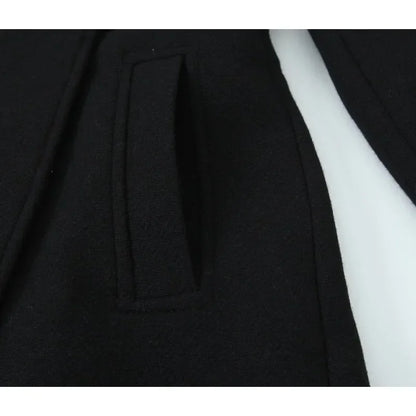 Woolen Coat Fall Fashion Black Long Coat Elegant And Pretty Women's Coats American Retro Autumn Outerwear Urban Coats