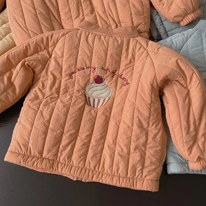 1-6Y Kids Clothing Autumn Thickened Down Cotton Girl Jacket Baby Children Warm Coat Toddler Kids Outwear Children Clothes Winter