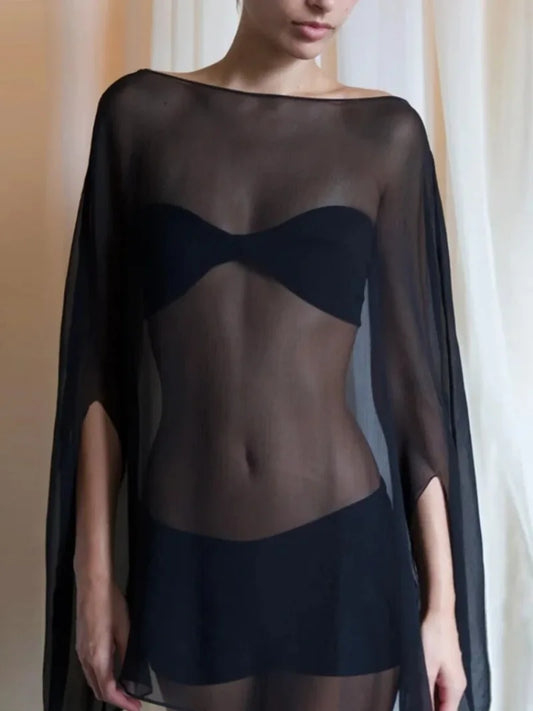 Elegant Sheer Chiffon Blouse