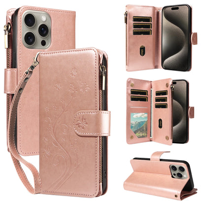 Fashionable Embossed Zipper Phone Case for Iphone 17Air 17 Pro Max17 Pro 17 PU Leather Anti-drop Anti-scratch Wallet-style Cover