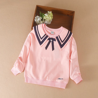 Kids Clothes Girls Tee Tops Long Sleeves Shirts Spring Autumn School Children Hoodies Sweatshirt Clothing