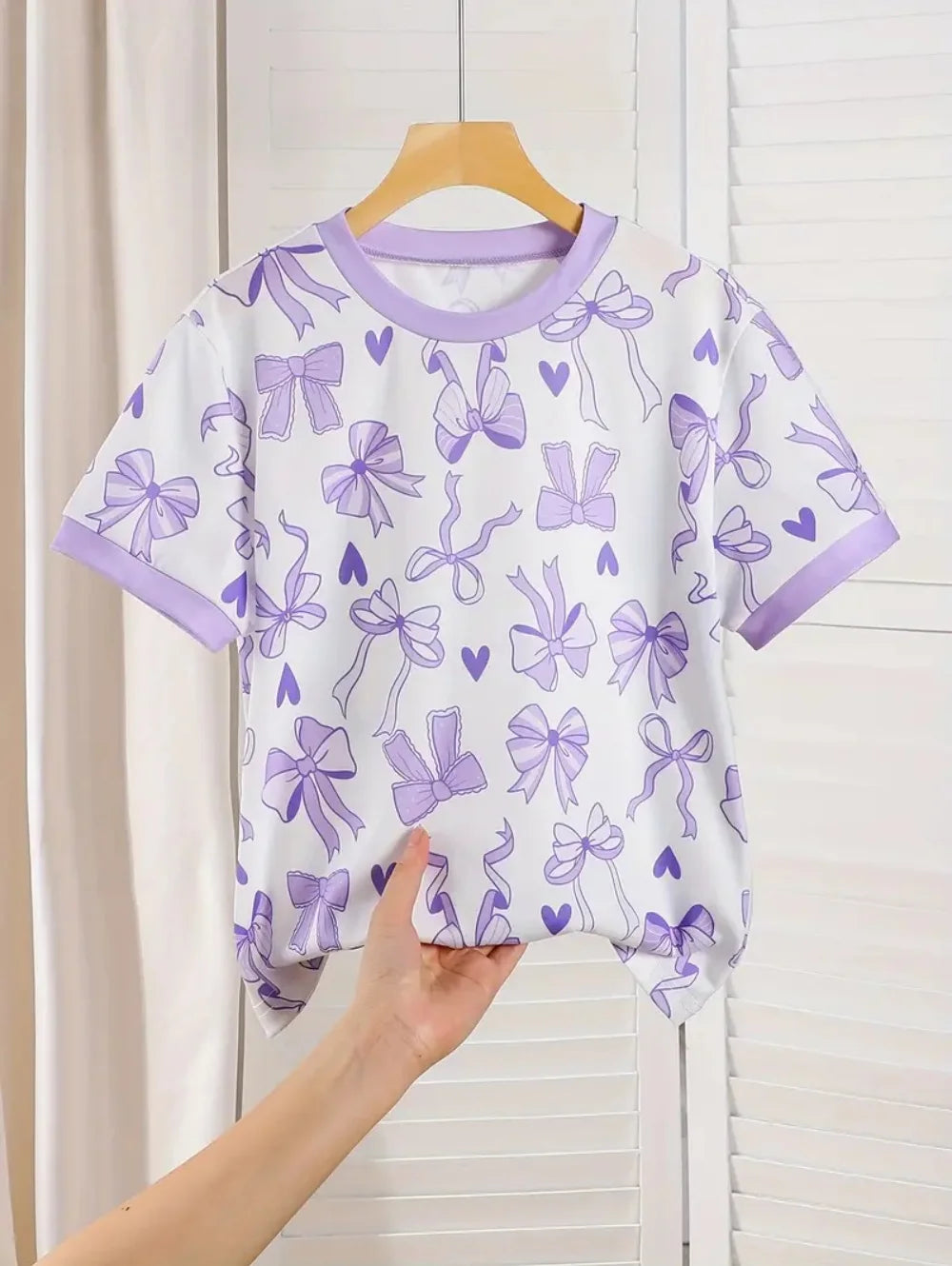 Kids Clothes Children's T-Shirt Girl Short Sleeve Top Cartoon Bow Kawaii Girls Summer Clothes Child T-Shirt Children's Clothing