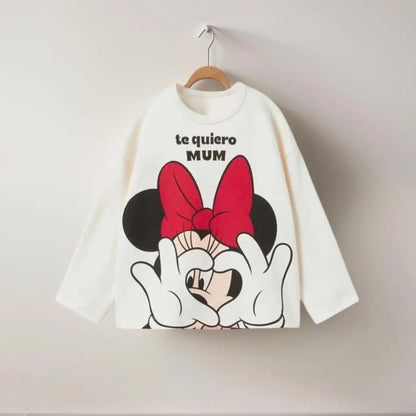 Girls Children Cartoon T-shirt Casual Sports Round Neck Pullover Shirt Cute Printed Tees New Soft Tops Spring And Autumn Costume