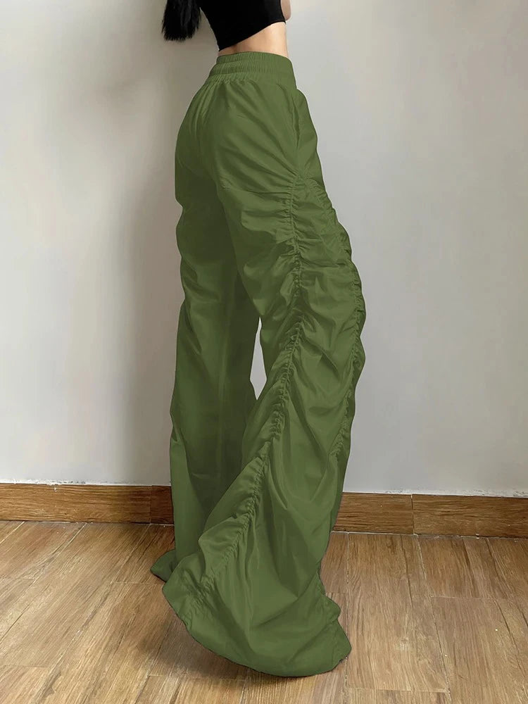 Fashion Trend Personalized Self-Confidence Avant-Garde Cool All-Match Casual Loose Girl High Waist Wide Leg Lantern Pants