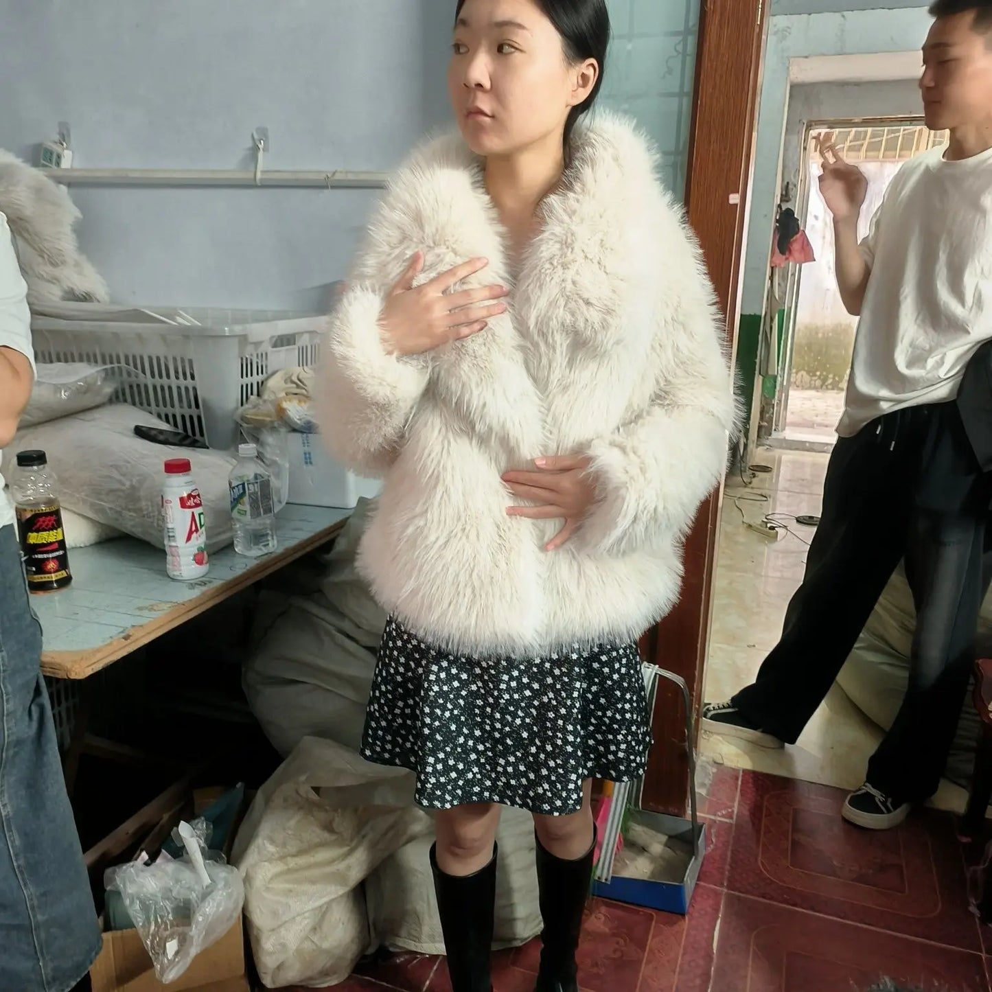 Women's fur coat short style fashion imitation fox hair whole fur coat autumn winter new casual lady jacket