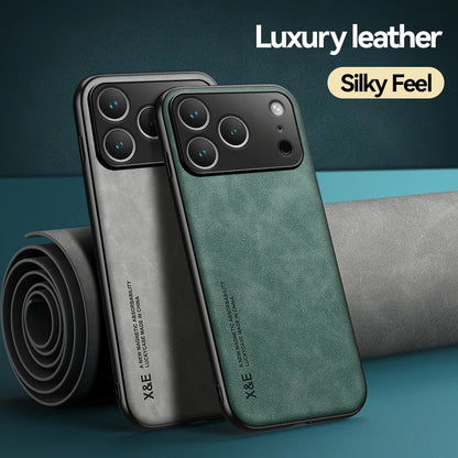 Ultra Thin Luxury Leather Phone Case For iPhone 17 Pro Max 17Air 17Pro 17 Silky Feel Soft Protective Cover For Car Holder