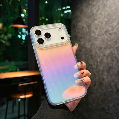 Suitable For iPhone 17pro max case，17 Air ，17Pro Transparent  PC +TPU Hard glittery gradient Magnetic protective case