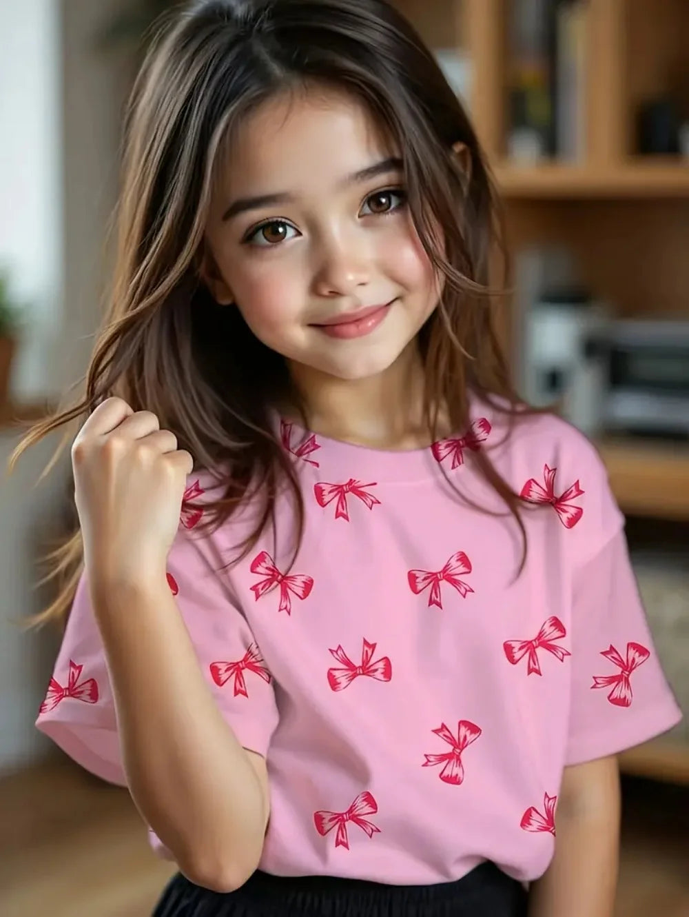 Kids Clothes Children's T-Shirt Girl Short Sleeve Top Cartoon Bow Kawaii Girls Summer Clothes Child T-Shirt Children's Clothing
