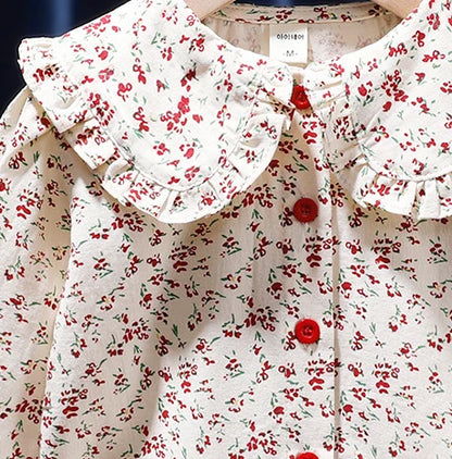 Girls Shirt 2024 Spring New Baby Long Sleeved Shirt Korean Fashion Doll Shirt Little Girl Fashionable Top Blouse for Girls