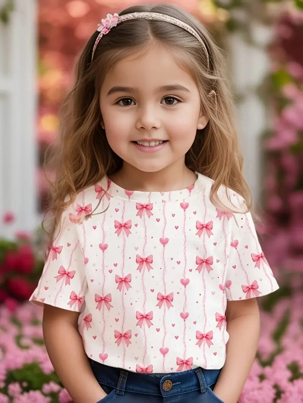 Kids Clothes Children's T-Shirt Girl Short Sleeve Top Cartoon Bow Kawaii Girls Summer Clothes Child T-Shirt Children's Clothing