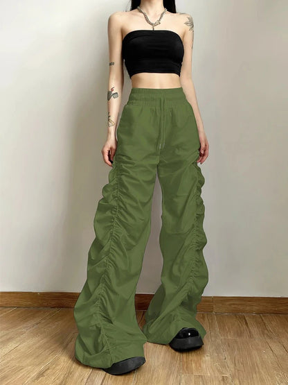Fashion Trend Personalized Self-Confidence Avant-Garde Cool All-Match Casual Loose Girl High Waist Wide Leg Lantern Pants
