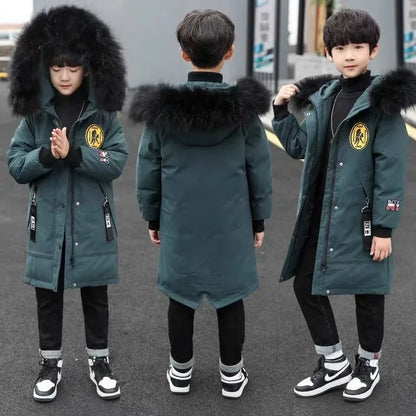 2023 Children Warm Clothing toddler boy Clothes Teen Down Cotton Padded Winter Jackets Hooded Coat Thicken Outerwear Kids Parka