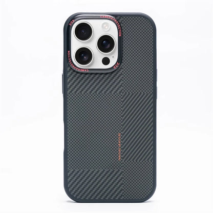 Matte Carbon Fiber Texture MagSafe Phone Case For iPhone 17 16 15 14 Pro Max 17Air Wireless Charging Alloy Lens Shockproof Cover