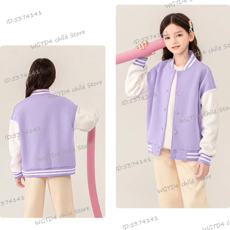 Children's Clothing Cartoon Button Jackets Boys Girls Casual Jacket Children Long Sleeve Tops Funny Cute Kids Sportswear Jackets