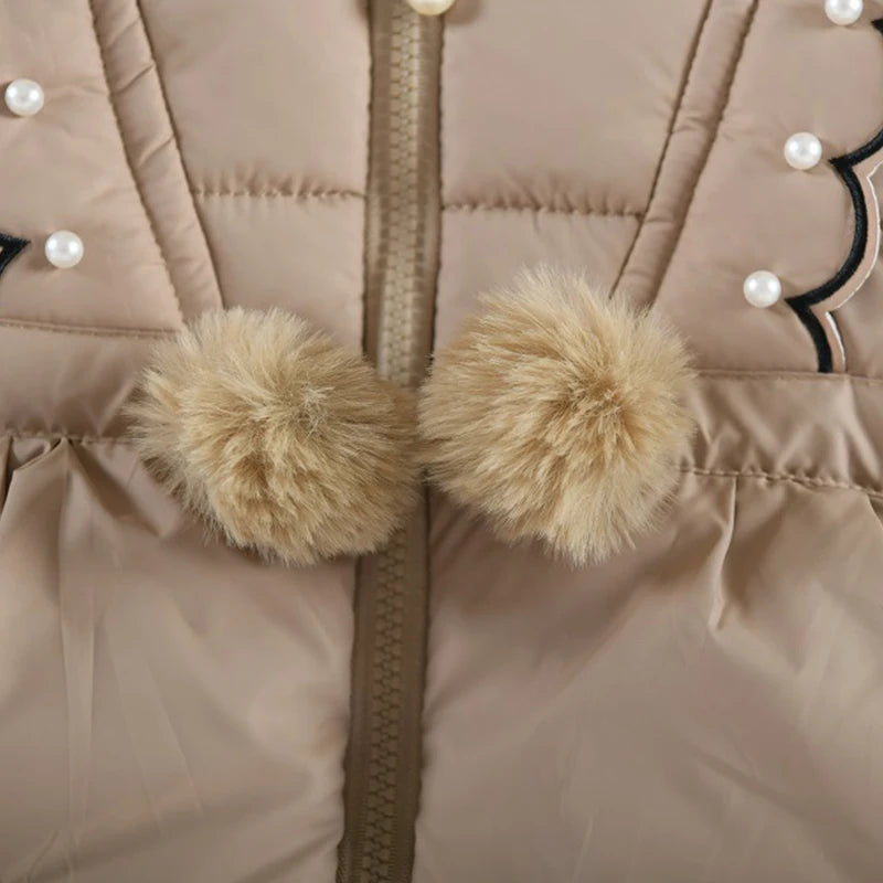 Children's Winter Clothing For Girls 1 to 6 Years Old Cashmere Thickened Fashion Cotton-Padded Jacket Kids Long Sleeve Outfits