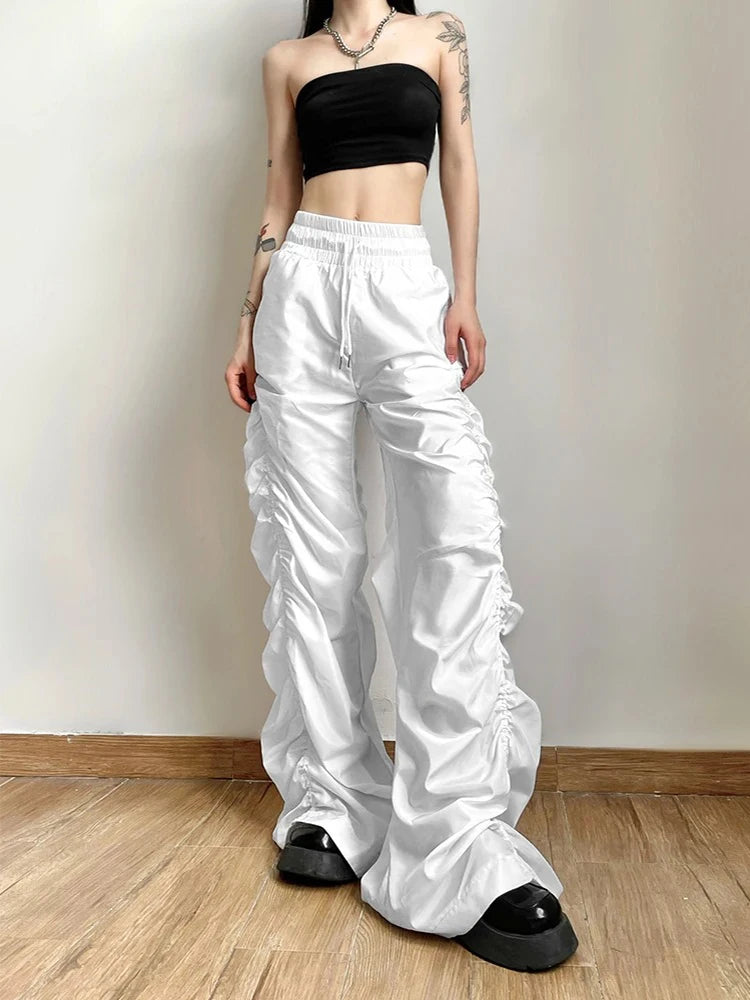 Fashion Trend Personalized Self-Confidence Avant-Garde Cool All-Match Casual Loose Girl High Waist Wide Leg Lantern Pants