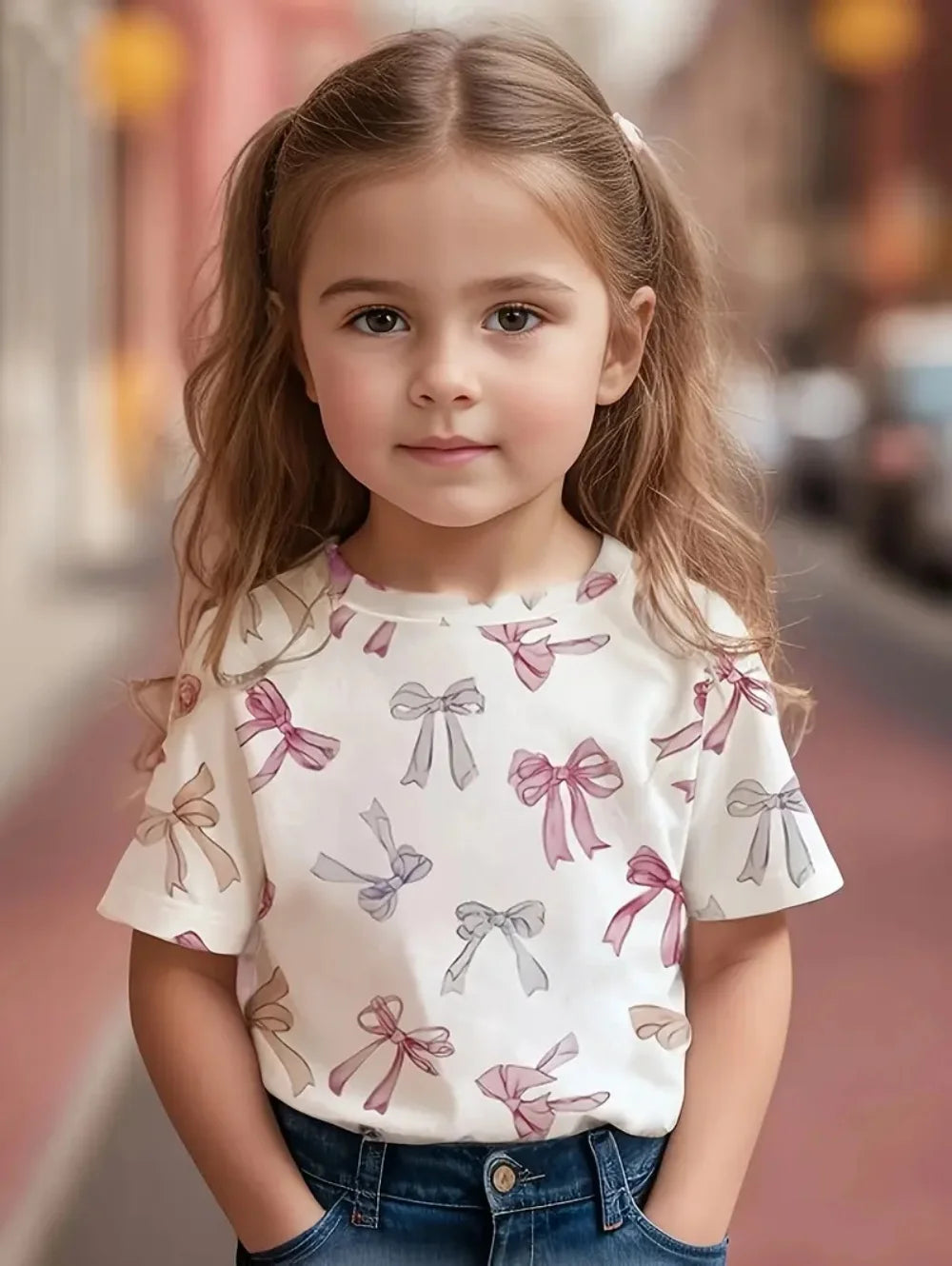 Kids Clothes Children's T-Shirt Girl Short Sleeve Top Cartoon Bow Kawaii Girls Summer Clothes Child T-Shirt Children's Clothing