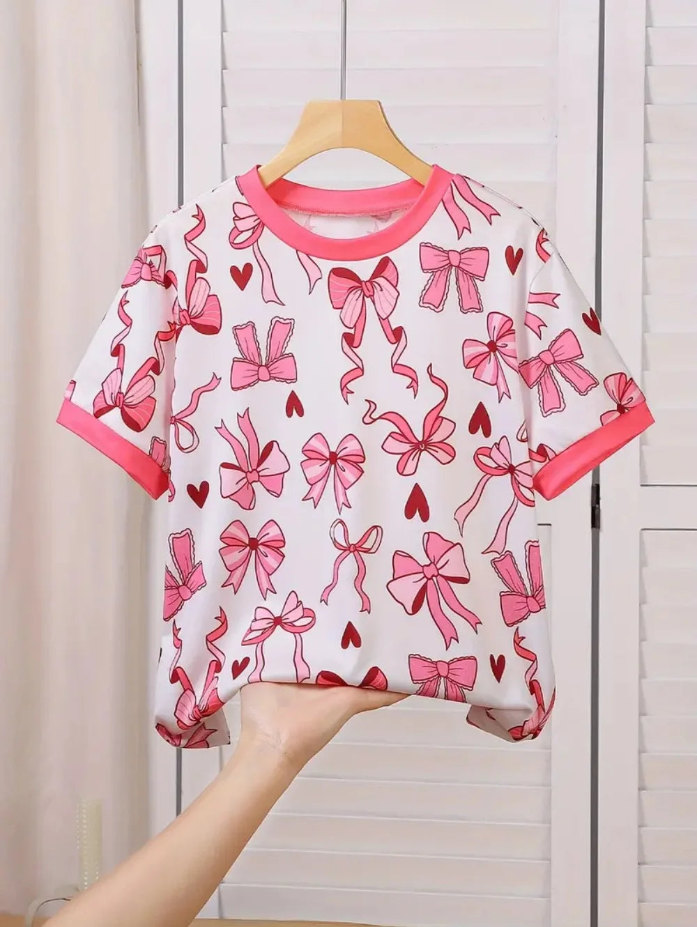 Kids Clothes Children's T-Shirt Girl Short Sleeve Top Cartoon Bow Kawaii Girls Summer Clothes Child T-Shirt Children's Clothing