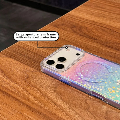 Suitable For iPhone 17pro max case，17 Air ，17Pro Transparent  PC +TPU Hard glittery gradient Magnetic protective case