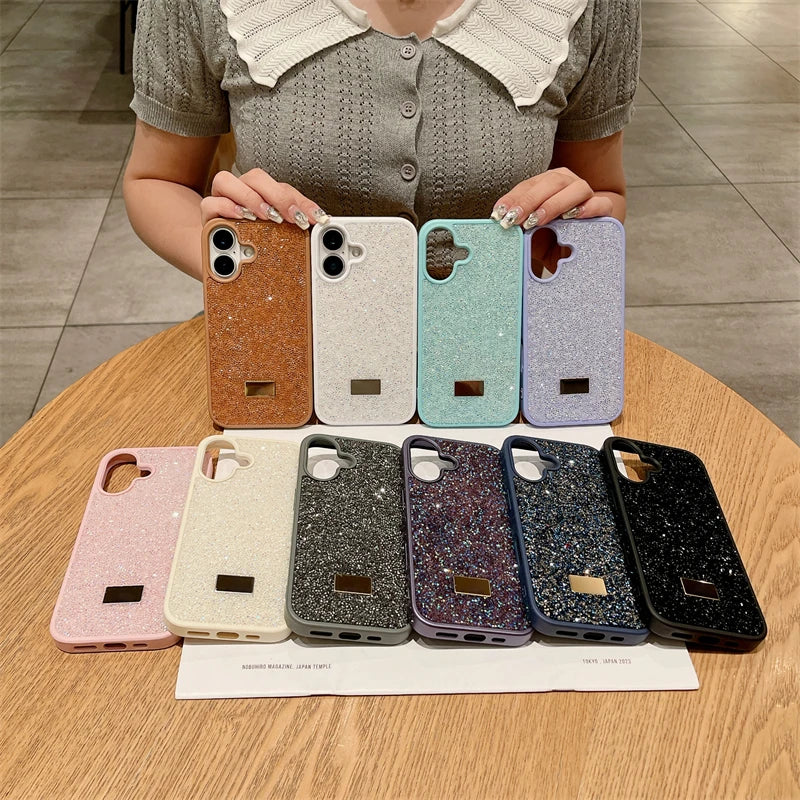 Luxury Shiny Diamond Phone Case For iPhone 17 16 15 14 Pro Max Plus 17Air 16E 13 12 11 Star Diamond Soft Rubber Protective Cover