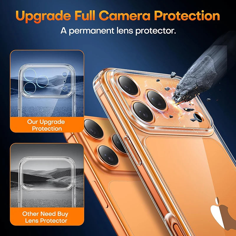 Hybird Airbags Case for iPhone 17 Pro Max Shockproof Clear Case Transparent Cover for iPhone 17Pro 17 Air Phone Protective Case