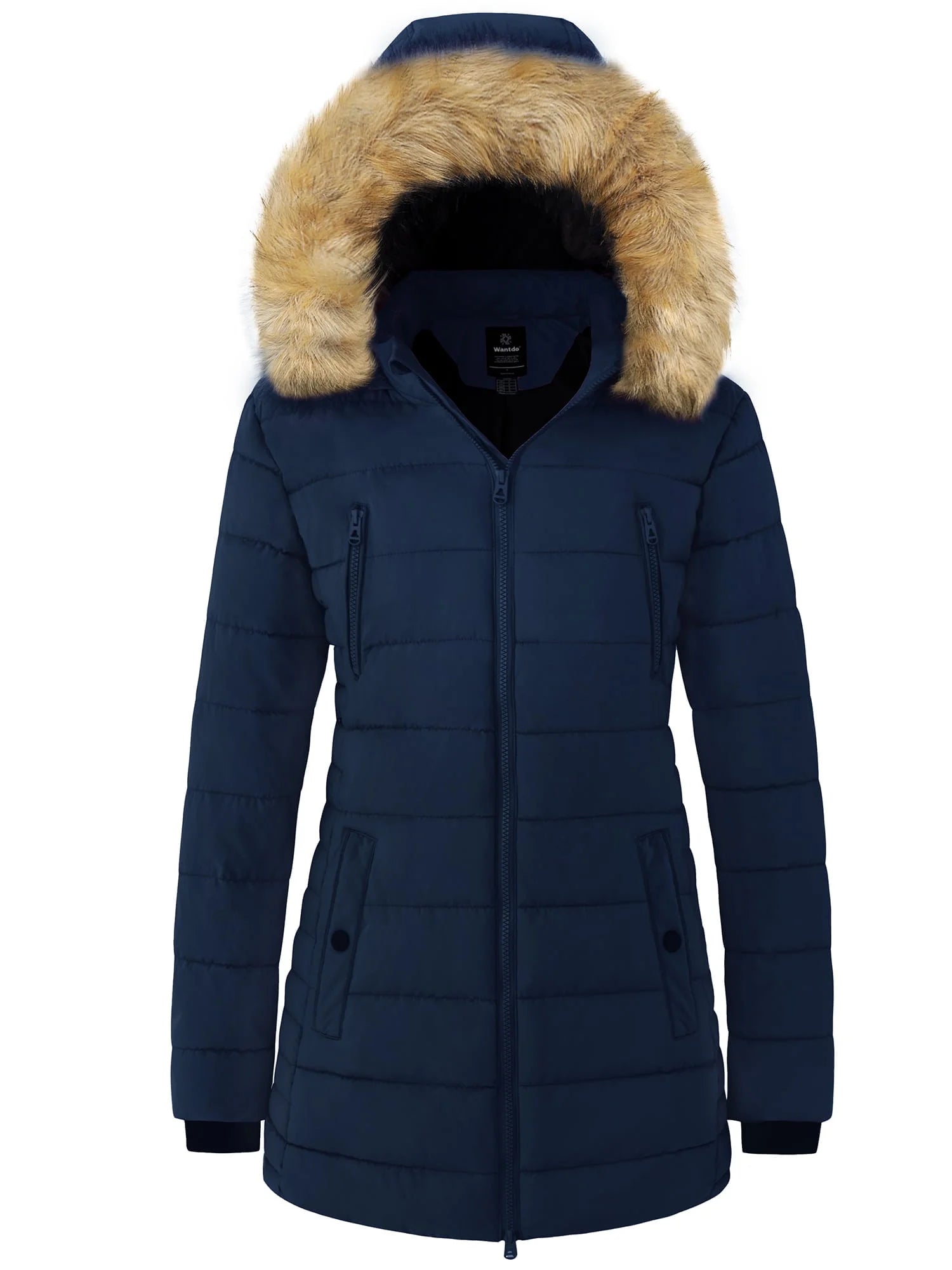 Stylish  Women's Plus Size Waterproof Quilted Puffer Coat - Perfect for Snowy Days, Navy XL