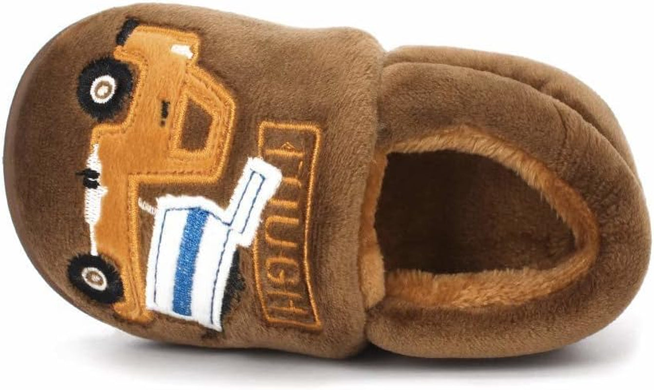 Girls' Plush Cartoon Slippers with Memory Foam - Cozy Winter House Shoes for Kids