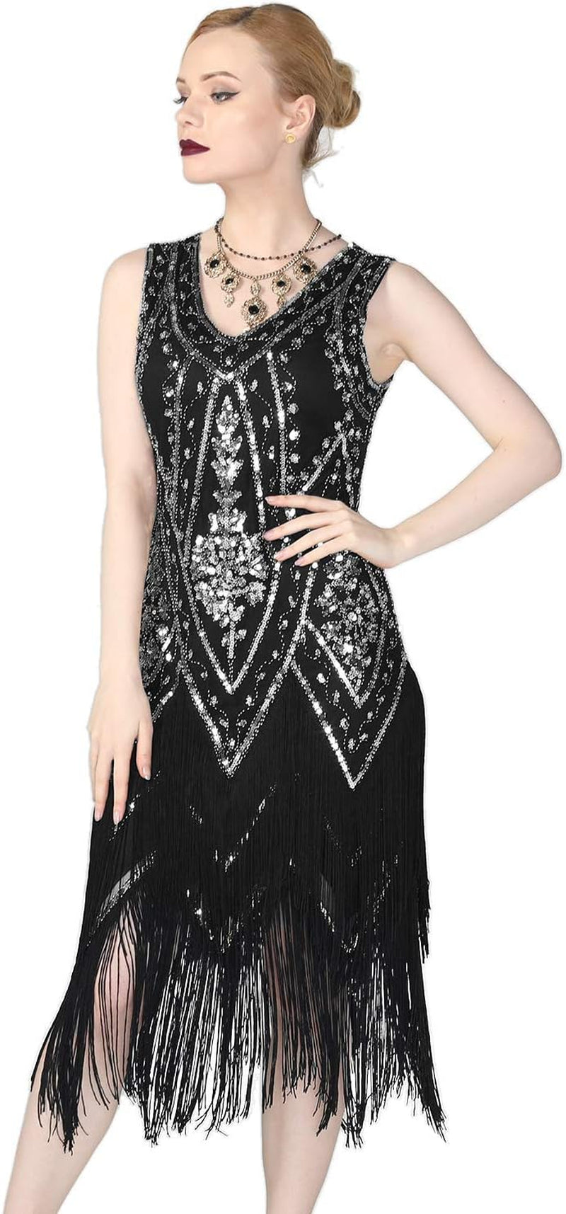 Elegant 1920s Flapper Dress for Women - Vintage Swing Fringed Gatsby Style