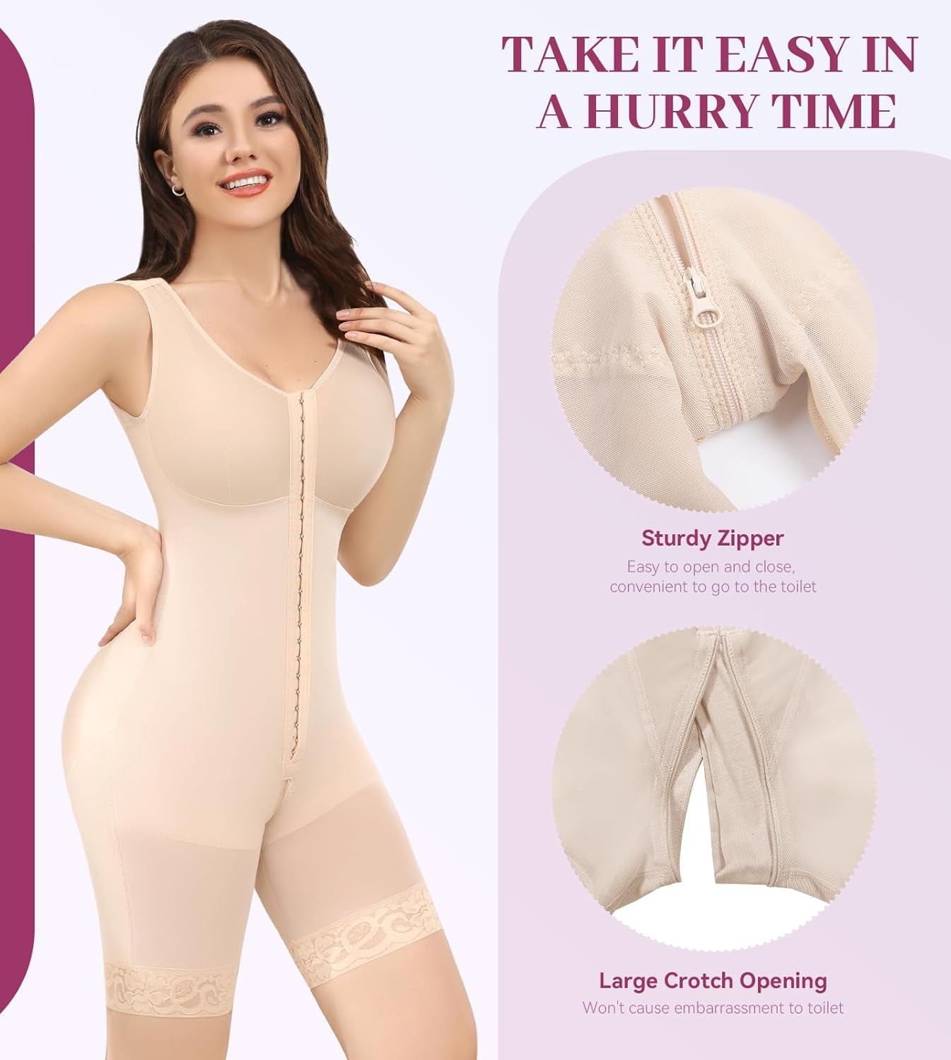 Fajas Colombianas Shapewear for Women Tummy Control Bodysuit Body Shaper for Women Post Surgery Compression