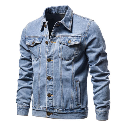 Men's Plus Size Oversized Denim Jacket - Lightweight Button-Down Lapel Jean Coat for Big and Tall
