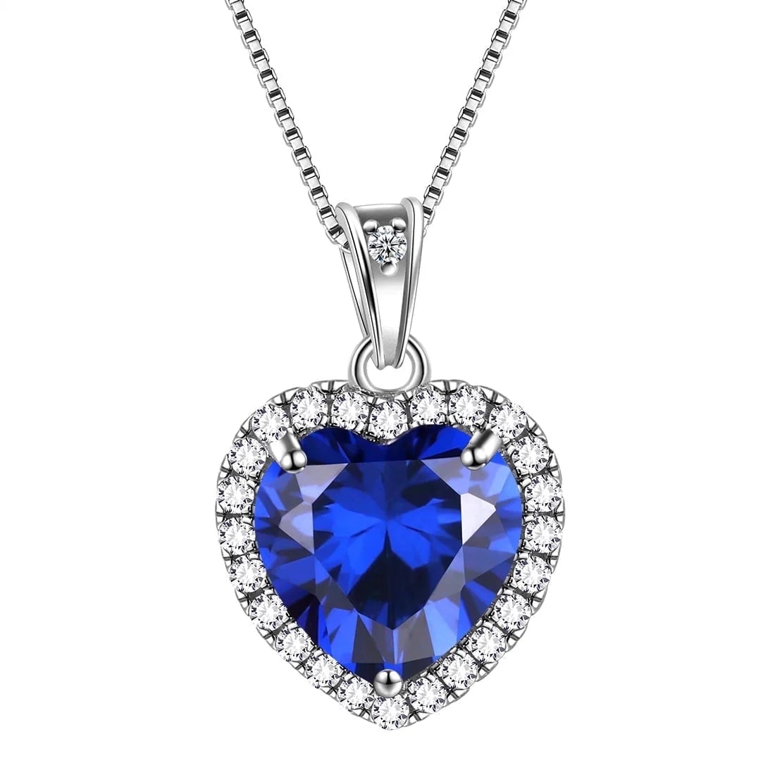 Stunning September Birthstone Blue Heart Necklace in 925 Sterling Silver - Perfect Gift for Birthdays and Mother's Day