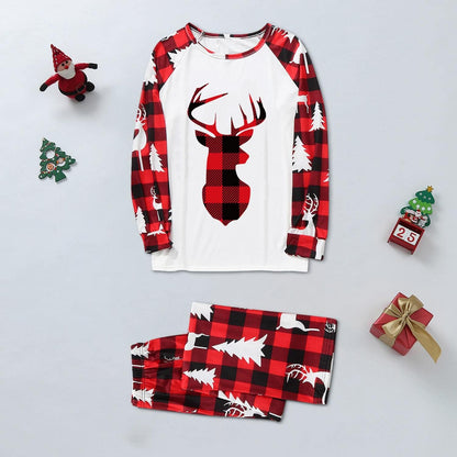 Matching Christmas Pjs for Family plus Size,Family Matching Pajamas Christmas Holiday Nightwear Household Sleepwear Sets Long Sleeve Pjs Red