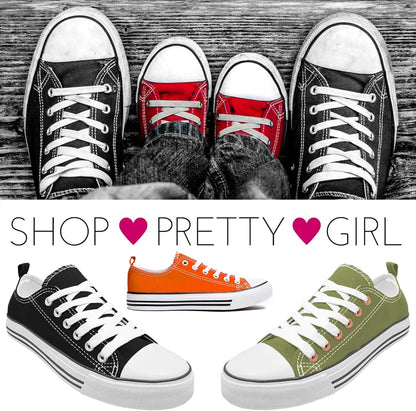 Women'S Casual Canvas Shoes Solid Colors Low Top Lace up Flat Fashion Sneakers (7, White)