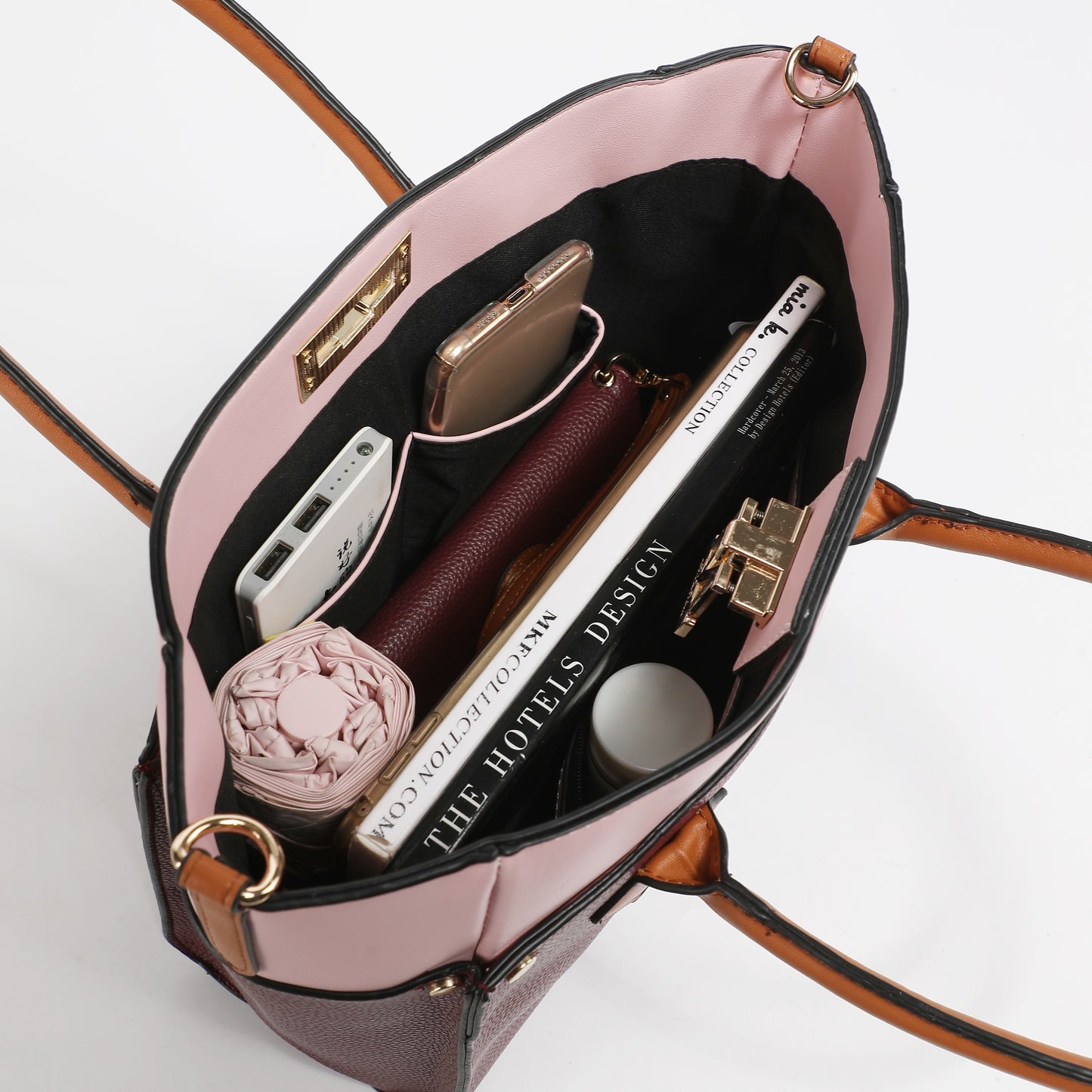 Brynlee Women's Navy Tote Bag & Wristlet Wallet Set - Stylish Crossbody Handbag by Mia K