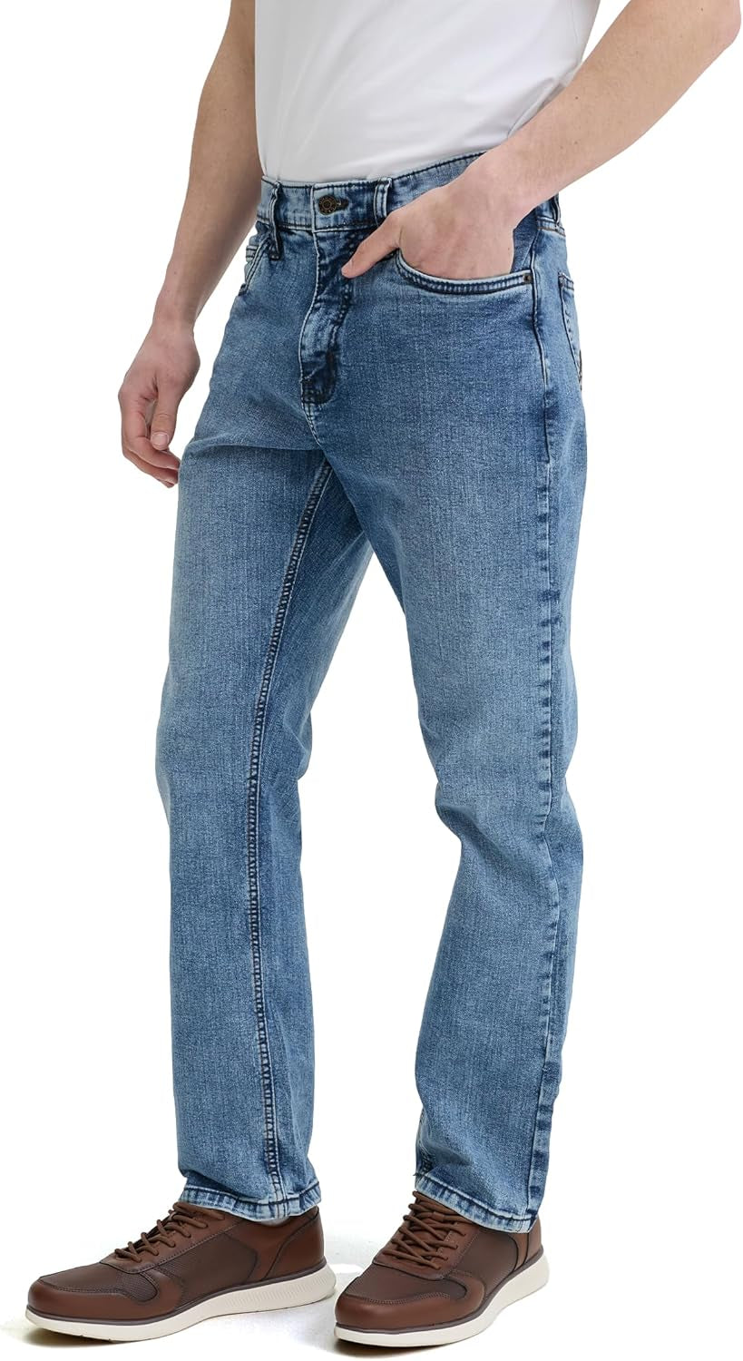 Men's Relaxed Fit Straight Leg Stretch Jeans - Ultimate Comfort Superflex Pants
