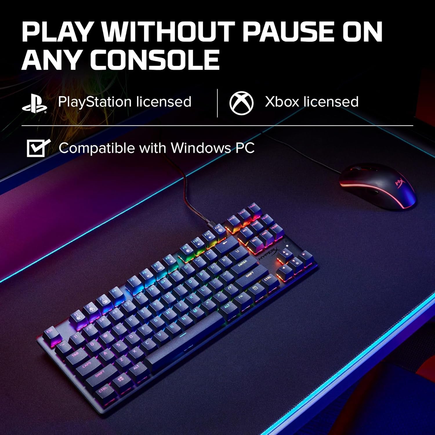Alloy Origins Core Tenkeyless Mechanical Gaming Keyboard with RGB LED Backlighting, Customizable Software Controls, and Linear  Red Switches - Black