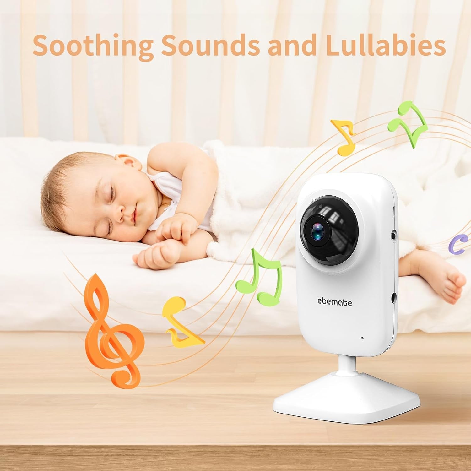 EBE28 Video Baby Monitor with 2.8" LCD Screen, Night Vision, Two-Way Audio, and 1200FT Range