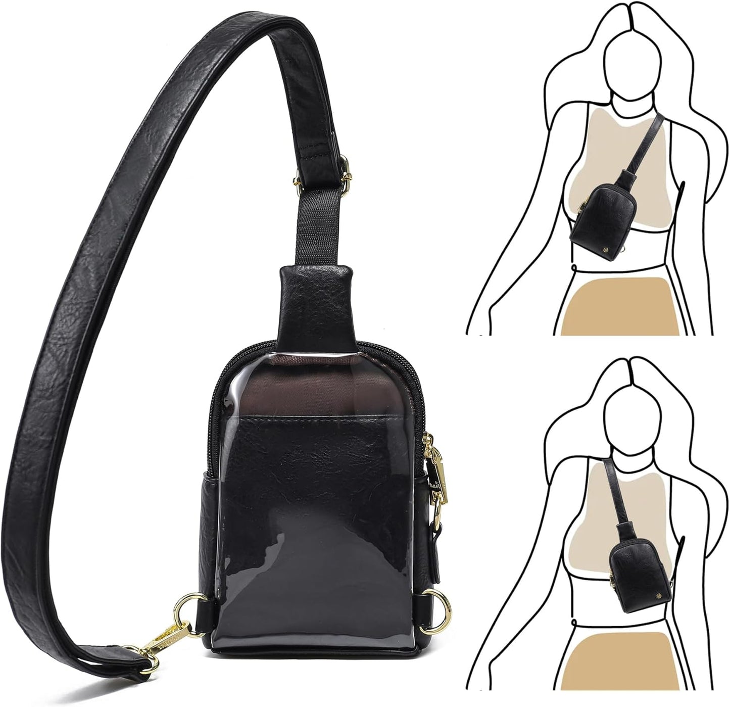 Women's Sling Bag with Touchscreen - Compact Crossbody Cell Phone Purse and Fanny Pack
