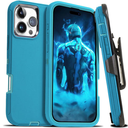 For Iphone 16 15 14 plus 13 12 Pro Max Shockproof Heavy Duty Case + Belt Clip